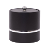 Picture of Leather 3 Qt Round Ice Bucket w/ Vinyl Lid, Metal Knob and Built In Insulating Liner