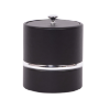 Picture of Leather 2 Qt Round Ice Bucket w/ Vinyl Lid, Metal Knob and Built In Insulating Liner  