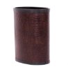 Picture of Leather 14 Qt Oval Plastic Wrapped Wastebasket w/ Top And Bottom Bumpers Brilliant