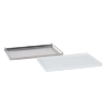 Picture of Rectangular Brushed Stainless Steel  Tray w/ Large Bar Handles