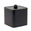 Picture of Leather 3 Qt Square Ice Bucket w/ Vinyl Lid, Wood Knob and Built In Insulating Liner