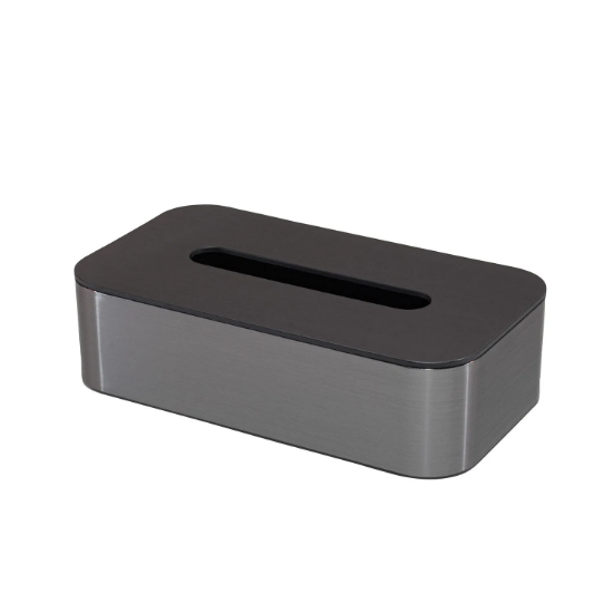 Picture of Flat Tissue Box Cover w/ Rounded Corners, Includes Bottom Brushed