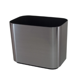 Picture of 8 Qt Rectangular Waste Basket w/ Raised Bottom  Brushed