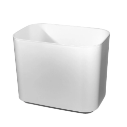 Picture of 8 Qt Rectangular Waste Basket w/ Raised Bottom  Brushed