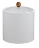 Picture of Leather 3 Qt Round  Ice Bucket w/ Vinyl Lid Wood Knob and Built In Insulating Liner