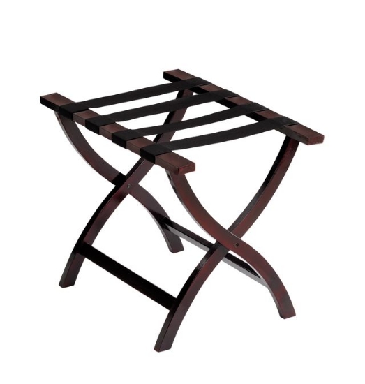 Picture of Contoured Wooden Luggage Rack; Dark Mahogany 2/cs