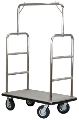 Picture of Midtown Series Bellman's Cart; Grey/Black Carpet; 8" pneumatic wheels 1/cs