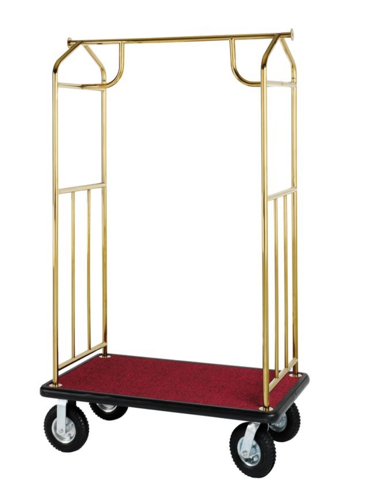 Picture of Transporter Bellman's Cart; Brass- 6" pneumatic wheels 1/cs