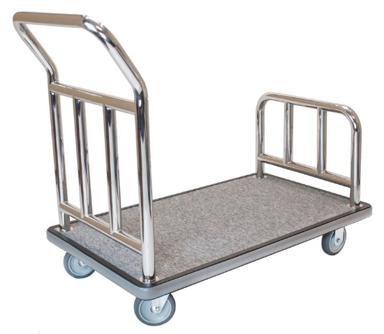 Picture of Utility Cart; Stainless Steel; Grey/Grey Deck; 5" semi-pneumatic wheels 1/cs