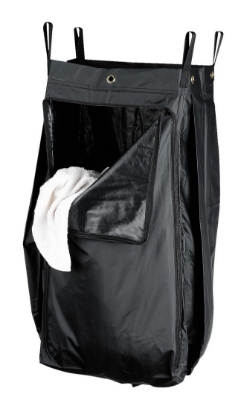 Picture of 18" x 33" PVC Laundry Bag with Zipper; Black 12/cs