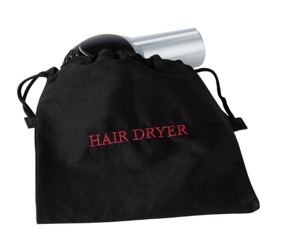 Picture of Hair Dryer Bag; Black with Red Embroidery 100/cs