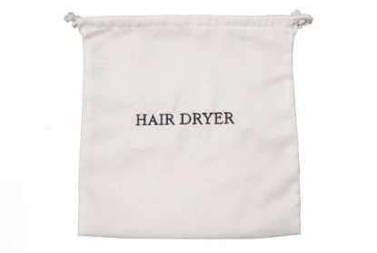 Picture of Hair Dryer Bag; White with Navy Blue Embroidery 100/cs