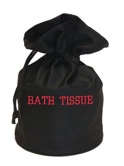 Picture of Bath Tissue Bag; Black With Red Embroidery 100/cs