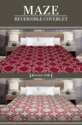 Picture of Marigold Maze Reversible Coverlet – Red/Beige