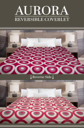Picture of Marigold Aurora Reversible Coverlet Red/Beige 