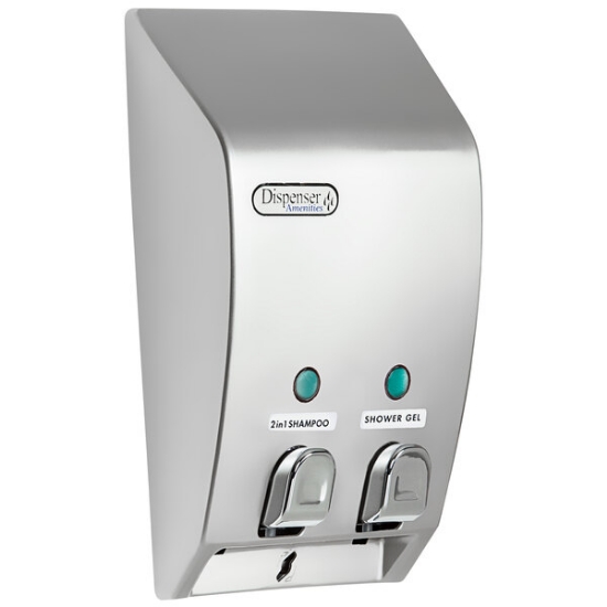 Picture of Classic Dispenser Two Chamber, Satin Silver w/ Chrome Button