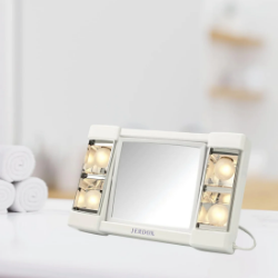 Picture of Jerdon Style Lightied table Top Mirrors 3X-1X Lighted Makeup Mirror, White  J1010