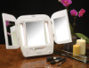 Picture of Jerdon Style Lightied table Top Mirrors 5X-1X Euro Fluorescent Lighted Makeup Mirror, White JGL10W