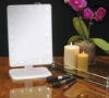 Picture of Jerdon Style Lightied table Top Mirrors LED Lighted Makeup Mirror, White, Includes 10X Adjustable Spot Mirror, White JS811W