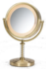 Picture of Jerdon Style Lightied table Top Mirrors 8", 6X-1X  Lighted Table Top Mirror, Brushed Brass, Height 14" HL856BC