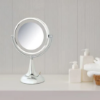 Picture of Jerdon Style Lightied table Top Mirrors 8.5", 8X-1X LED Lighted Table Top Mirror, Chrome, Height 15" HL8510CL