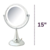 Picture of Jerdon Style Lightied table Top Mirrors 8.5", 8X-1X LED Lighted Table Top Mirror, Chrome, Height 15" HL8510CL