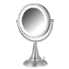 Picture of Jerdon Style Lightied table Top Mirrors 8.5", 8X-1X LED Lighted Table Top Mirror, Nickel, Height 15" HL8510NL