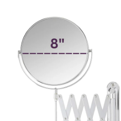 Picture of Jerdon Style NON-Lighted Wall Mount Mirrors  8", 7X-1X Wall Mount Mirror w/Scissor Bracket, Chrome JP2027C