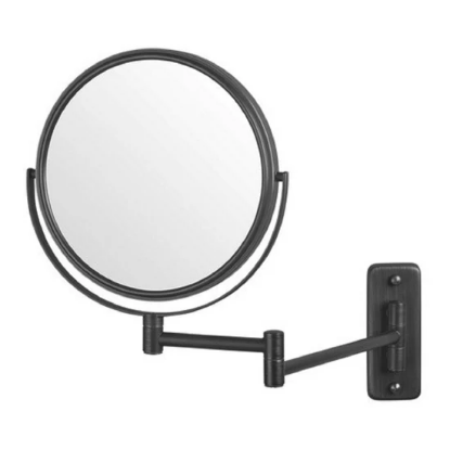 Picture of Jerdon Style NON-Lighted Wall Mount Mirrors  8", 5X-1X  Wall Mount Mirror, Double Arm, Black JP7506BK