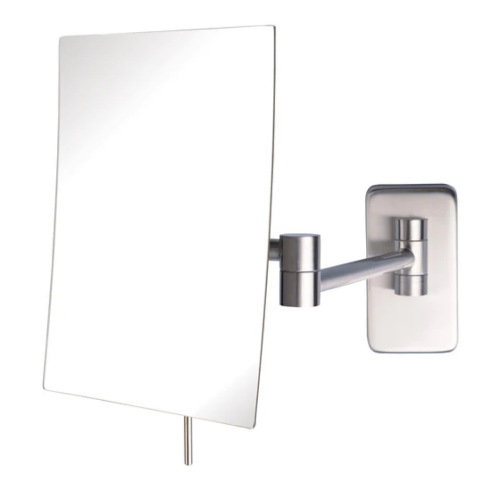 Picture of Jerdon Style NON-Lighted Wall Mount Mirrors  6.5" x 8.75" Rectangular Wall Mounted Mirror, Extends 14", Nickel Finish JRT695N