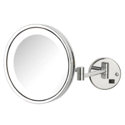 Picture of Jerdon Style Lighted wall mounted mirrors 9.5", 5X LED Halo Lighted Wall Mirror, Nickel  HL1016NL