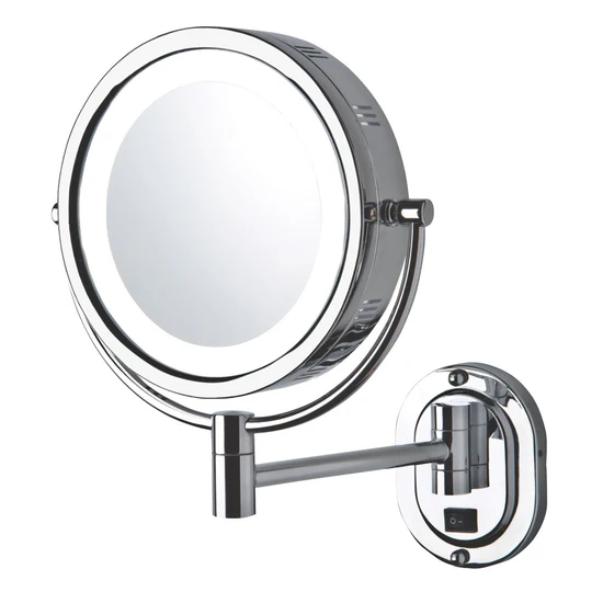 Picture of Jerdon Style Lighted wall mounted mirrors 8", 5X-1X LED Lighted Wall Mirror, Extends 9", Direct Wire,  Chrome HL165CLD