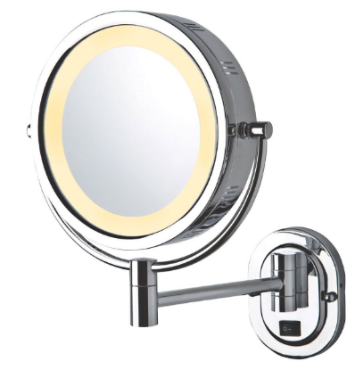 Picture of Jerdon Style Lighted wall mounted mirrors 8", 5X-1X LED Lighted Wall Mirror, Extends 9", Direct Wire,  Chrome HL165CD