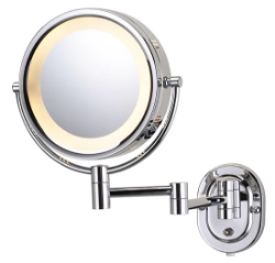 Picture of Jerdon Style Lighted wall mounted mirrors 8", 5X,1X LED Lighted Wall Mirror, Double Arm, Chrome HL65C