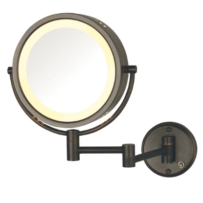 Picture of Jerdon Style Lighted Wall Mount Mirrors 8.5", 8X-1X LED Lighted Wall Mount Mirror, Extends 13.5", Bronze HL75BZ