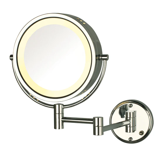 Picture of Jerdon Style Lighted Wall Mount Mirrors 8.5", 8X-1X LED Lighted Wall Mount Mirror, Extends 13.5", Chrome HL75C