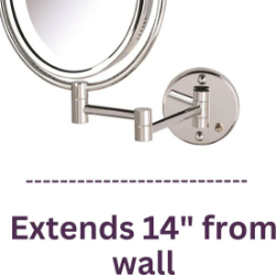 Picture of Jerdon Style Lighted Wall Mount Mirrors 8" x 10" Oval, 5X,1X Lighted Wall Mount , Chrome   HL9516C