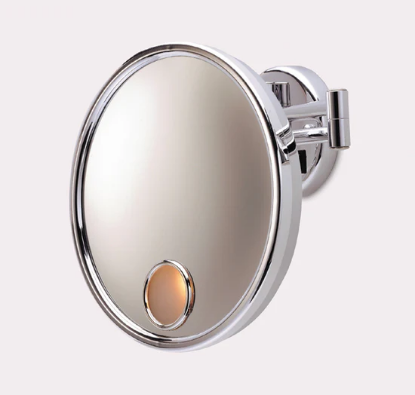 Picture of Jerdon Style Lighted Wall Mount Mirrors 9.5", 3X Euro LED Lighted, Double Arm, Chrome JD7C