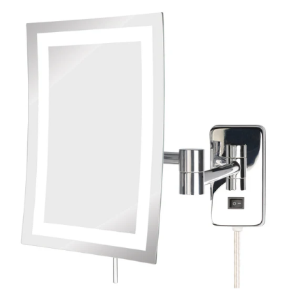 Picture of Jerdon Style Lighted Wall Mount Mirrors 6.5" x 9" , 5X LED Lighted Wall Mounted Mirror, Extends 15.5", Chrome JRT710CL