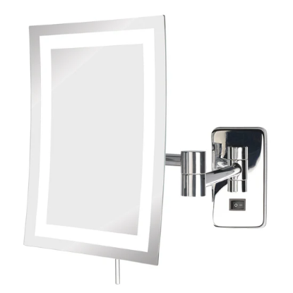 Picture of Jerdon Style Lighted Wall Mount Mirrors 6.5" x 9", 5X LED Lighted Wall Mounted Mirror, Extends 15.5", Direct Wire, Chrome JRT710CLD