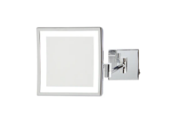 Picture of Jerdon Style Lighted Wall Mount Mirrors 8" x 8" 5X LED Lighted Wall Mount Mirror, Extends 16", Chrome  JRT885CLD