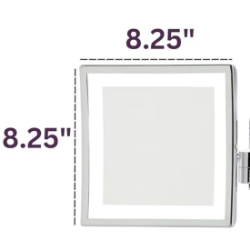 Picture of Jerdon Style Lighted Wall Mount Mirrors 8" x 8" 5X LED Lighted Wall Mount Mirror, Extends 16", Chrome  JRT885CLD