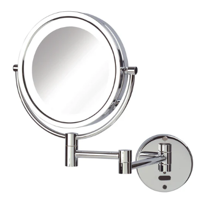 Picture of Jerdon Style Lighted Wall Mount Mirrors 8.5" 8X-1X LED Lighted Wall Mount , Extends 13.5", Chrome, Sensor, Rechargeable JRT9500CL
