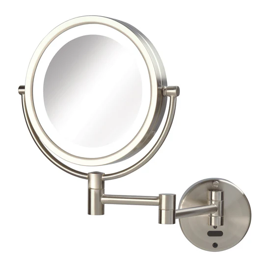 Picture of Jerdon Style Lighted Wall Mount Mirrors SI 8.5" 8X-1X LED Lighted Wall Mount , Extends 13.5", Nickel, Sensor, Rechargeable JRT9500NL