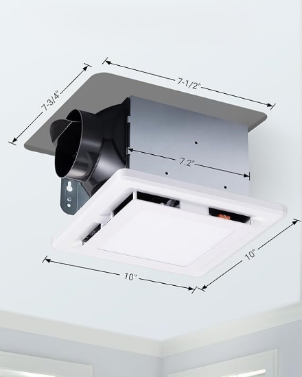 Picture of Exhaust Fan with Light, 14W Ceiling Mount Ventilation w/LED Light 15w 30w
