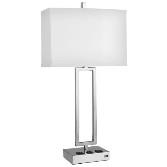 Picture of Gatsby Twin Table Lamp with 2 Outlets & 1 USB