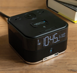 Picture of CubieTrio+ Qi Wireless Charging and Bluetooth Speaker Day Alarm Clock Black with Surge Protection