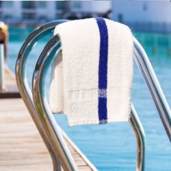 Picture of Blue Center Stripe Pool Towels - 22x44 100% Cotton Oxford (10 DZ Bale)