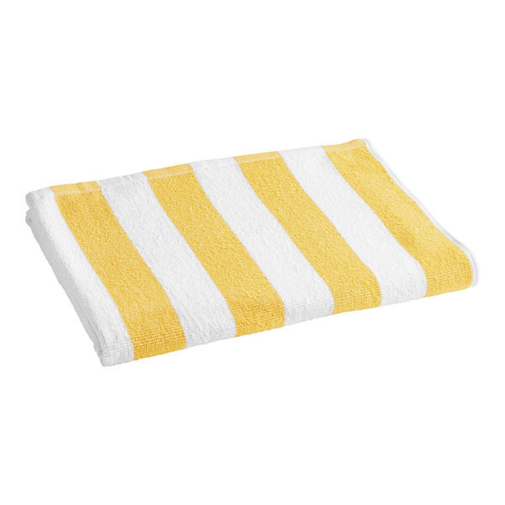 Picture of Playa Cabana Pool Towel Collection – Yellow Stripe, 30x70, Luxe Cotton Blend, Pack of 2