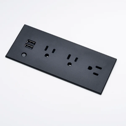 Picture of CubieMod Elite In-Desk Charger with Aluminum Faceplate , Black color